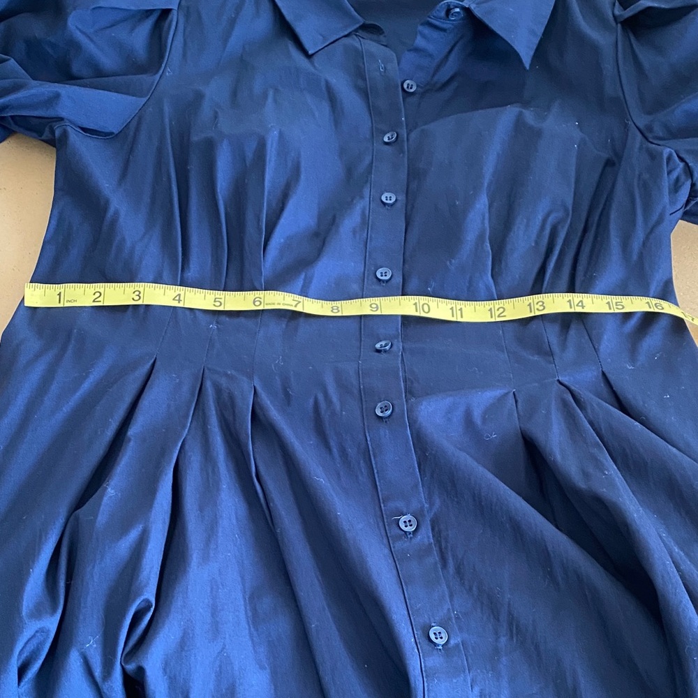 Eliza J Navy Puff Sleeve Dress - Picture 7 of 8